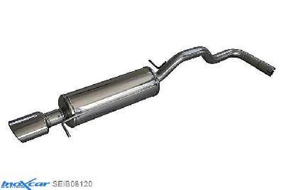 IX SEIB08120, Seat Ibiza II (6K) 2.0 16V GTI (150PK) 1997- Diameter 50mm, Inoxcar Rear silencer 1X120X80mm Stainless steel, With E.E.C. homologation