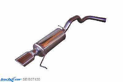 IX SEIB07120, Seat Ibiza II (6K) 2.0 8V GTI / GT (116PK) 1993- Diameter 50mm, Inoxcar Rear silencer 1X120X80mm Stainless steel, With E.E.C. homologation