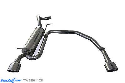 IX TWSE01120, Seat Ibiza IV (6L) 1.4 16V (100PK) 2002-2006 Diameter 45mm, Inoxcar Rear Rear silencerencer left / right 1X120X80mm Stainless steel, With E.E.C. homologation