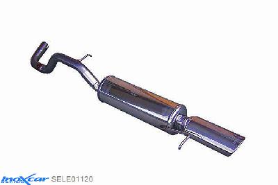 IX SELE01120, Seat Leon I (1M) 1.4 16V (75PK) 2000-, Inoxcar Rear silencer 1X120X80mm Stainless steel, With E.E.C. homologation