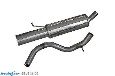 IX SELE13102, Seat Leon I (1M) 1.6 16V (105PK) 2000-, Inoxcar Rear silencer 1X102mm Stainless steel, With E.E.C. homologation