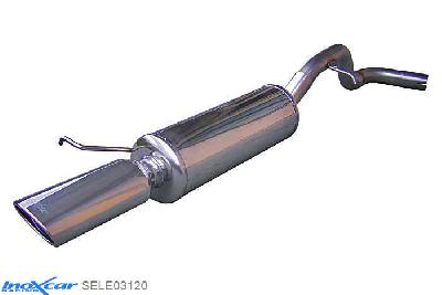 IX SELE03120, Seat Leon I (1M) 1.8 20V (125PK) 2000-, Inoxcar Rear silencer 1X120X80mm Stainless steel, With E.E.C. homologation
