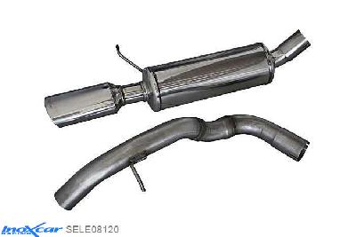 IX SELE08120, Seat Leon I (1M) 1.8 T CUPRA (210PK) /CUPRA R (225PK) '02- Diameter 65mm, Inoxcar Rear silencer 1X120X80mm Stainless steel, With E.E.C. homologation