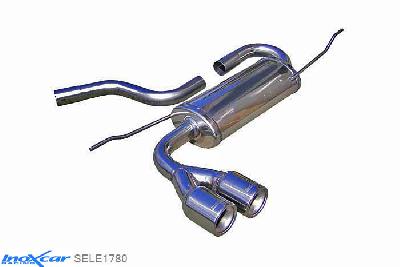 IX SELE1780, Seat Leon II (1P) 1.4 Tsi (125PK) 2005-, Inoxcar Rear silencer 2X80mm Stainless steel, Without E.E.C. homologation