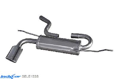 IX SELE15SB, Seat Leon II (1P) 1.6 (102PK) 2005-, Inoxcar Rear silencer 1X120X80mm OBLIQUO Stainless steel, With E.E.C. homologation
