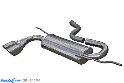 IX SELE15RA, Seat Leon II (1P) 1.6 (102PK) 2005-, Inoxcar Rear silencer 2X80mm RACING Stainless steel, With E.E.C. homologation