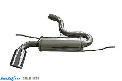 IX SELE16SB, Seat Leon II (1P) 2.0 TSI CUPRA (240PK) 2006- Diameter 65mm, Inoxcar Rear silencer 1X120X80mm OBLIQUO Stainless steel, With E.E.C. homologation