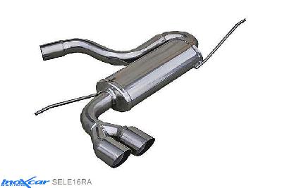 IX SELE16RA, Seat Leon II (1P) 2.0 TSI CUPRA (240PK) 2006- Diameter 65mm, Inoxcar Rear silencer 2X80mm RACING Stainless steel, With E.E.C. homologation