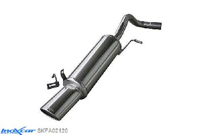 IX SKFA02120, Skoda Fabia I (6Y) 1.4 TDI / 1.9 SDI / 1.9 TDI, Inoxcar Rear silencer 1X120X80mm Stainless steel, Without E.E.C. homologation