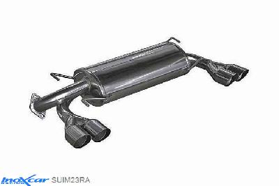 IX SUIM23RA, Subaru Impreza (G3) 2.5T WRX STI 08MY (300PK) 2008-, Inoxcar Rear silencer 2X80mm RACING Left and Right Stainless steel, With E.E.C. homologation
