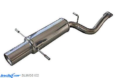 IX SUIM06102, Subaru Impreza (GD/GG) 2.0 STI TURBO (265PK) 2002-, Inoxcar Rear silencer 1X102mm Stainless steel, Without E.E.C. homologation