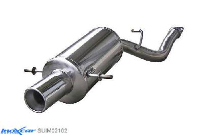 IX SUIM02102, Subaru Impreza (GD/GG) 2.0 WRX TURBO 2001-, Inoxcar Rear silencer 1X102mm Stainless steel, With E.E.C. homologation
