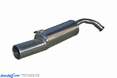 IX TOYA03102, Toyota Yaris Verso (P2) 1.5 TS Turbo (105PK) 2003-2005, Inoxcar Rear silencer 1X102mm Stainless steel, Without E.E.C. homologation