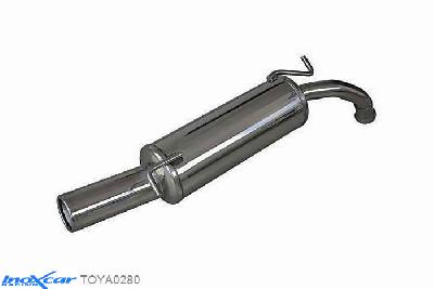 IX TOYA0280, Toyota Yaris Verso (P2) 1.5 VVT-i (106PK) 2001-, Inoxcar Rear silencer 1X80mm Stainless steel, Without E.E.C. homologation