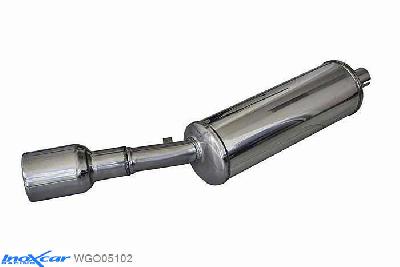 IX WGO05102, VW Golf I 1.8 CABRIO (90PK-98PK-112PK) -1984, Inoxcar Rear silencer 1X102mm Stainless steel, With E.E.C. homologation