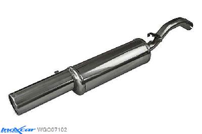 IX WGO07102, VW Golf II 1.8 GTI (105PK) 1885-1987 /, 1.8 GTI (112PK) 1983-1988, Inoxcar Rear silencer 1X102mm Stainless steel, With E.E.C. homologation
