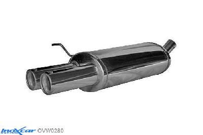 IX OVW0280, VW Golf IV 1.9 TDI (90PK) 1997- Diameter 55mm, Inoxcar Rear silencer 2X80mm Stainless steel, With E.E.C. homologation