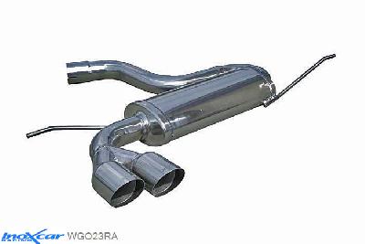 IX WGO23RA, VW Golf V 1.4 TSI GT (170PK) 2006- Diameter 57mm, Inoxcar Rear silencer 2X80mm RACING Stainless steel, With E.E.C. homologation