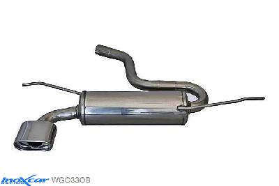 IX WGO33OB, VW Golf V 1.6 (102PK) 2004-, Inoxcar Rear silencer 1XFlat Oval Stainless steel, With E.E.C. homologation