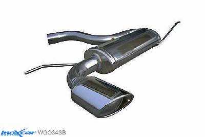 IX WGO34SB, VW Golf V 1.6 FSI (115PK) 2003-, Inoxcar Rear silencer 1X120X80mm OBLIQUO Stainless steel, With E.E.C. homologation