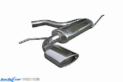 IX WGO10SB, VW Golf V 2.0 16V TFSI GTI (200PK-230PK) 2004- Diameter 65mm, Inoxcar Rear silencer 1X120X80mm OBLIQUO Stainless steel, With E.E.C. homologation