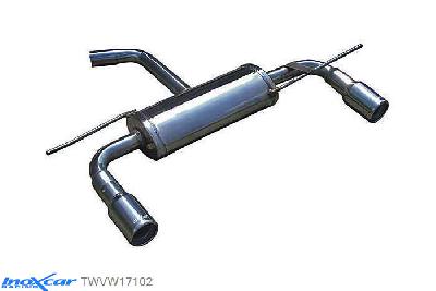 IX TWVW17102, VW Golf V 2.0 TDI (140PK) 2004- Diameter 55mm, Inoxcar Rear Rear silencerencer left / right 1X102mm Stainless steel, With E.E.C. homologation