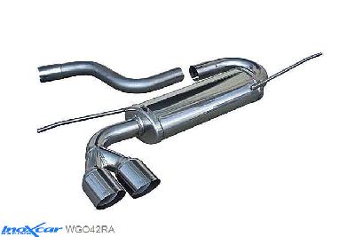 IX WGO42RA, VW Golf VI 1.4 TSI (122PK) 2008-, Inoxcar Rear silencer 2X80mm RACING Stainless steel, With E.E.C. homologation