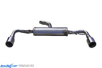 IX WGO40102, VW Golf VI 2.0 TSI GTI (210PK) 2009-, Inoxcar Rear silencer 1X102mm Left and Right Stainless steel, With E.E.C. homologation