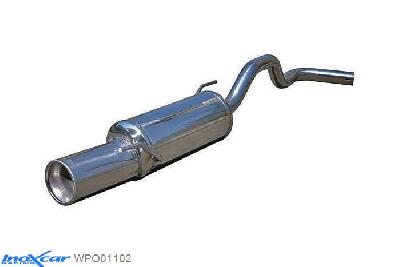 IX WPO01102, VW Polo IV (6N2) 1.0 (50PK) 1994-2001, Inoxcar Rear silencer 1X102mm Stainless steel, Without E.E.C. homologation