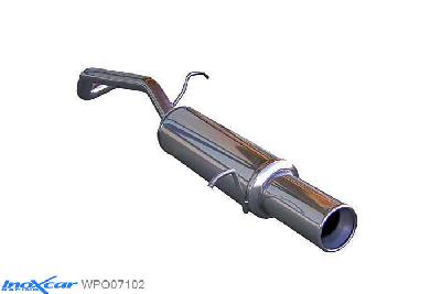 IX WPO07102, VW Polo V (9N) 1.4 TDI (75PK) 2001-, Inoxcar Rear silencer 1X102mm Stainless steel, With E.E.C. homologation