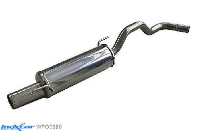 IX WPO0680, VW Polo V (9N) 1.6 GTI (125PK) '99-'01 Diameter 50mm, Inoxcar Rear silencer 1X80mm Stainless steel, With E.E.C. homologation