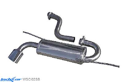 IX WSCI02SB, VW Scirocco III 1.4 TSI (155PK) 2008- Diameter 55mm, Inoxcar Rear silencer 1X120X80mm OBLIQUO Stainless steel, With E.E.C. homologation