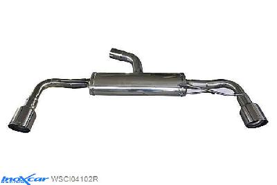 IX WSCI04102R, VW Scirocco III 2.0 R TSI DSG (265PK) 2010-, Inoxcar Rear silencer 1X102mm RACING Left and Right Stainless steel, With E.E.C. homologation