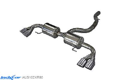 IX AUS102XR80, Audi A1 (8X) S1 2.0 TFSI (231PK), QUATTRO Sportback, 2014-, Inoxcar Rear silencer 2X80mm X-RACE Left and Right Stainless steel