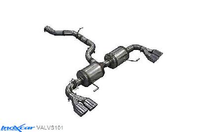 IX VALVS101, Audi A1 (8X) S1 2.0 TFSI (231PK), QUATTRO Sportback, 2014-, Inoxcar Rear silencer 2X80mm X-RACE Left and Right + Valvola con montaggio motorini elettrici di serie / Stainless steel, Without E.E.C. homologation