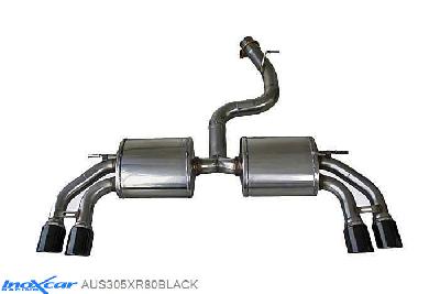 IX AUS305XR80BLACK, Audi A3 (8V) S3 2.0 TFSI (300PK) 2013-, Inoxcar Rear silencer 2X80mm X-RACE Left and Right BALCK EDITION Stainless steel, With E.E.C. homologation
