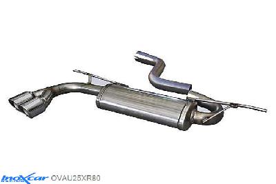 IX OVAU25XR80, Audi A3 (8V) SPORTBACK 1.8 TFSI (180PK), 2013-, Inoxcar Rear silencer 2X80mm X-RACE Stainless steel, With E.E.C. homologation