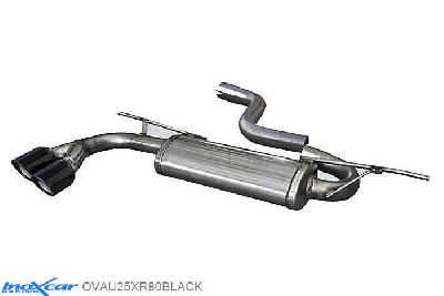 IX OVAU25XR80BLACK, Audi A3 (8V) SPORTBACK 1.8 TFSI (180PK), 2013-, Inoxcar Rear silencer 2X80mm X-RACE BLACK EDITION Stainless steel, With E.E.C. homologation