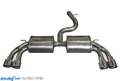 IX AUS301XR80, Audi A3 (8V) SPORTBACK S3 2.0i TFSI (300PK), 2013-, Inoxcar Rear silencer 2X80mm X-RACE Left and Right Stainless steel, With E.E.C. homologation