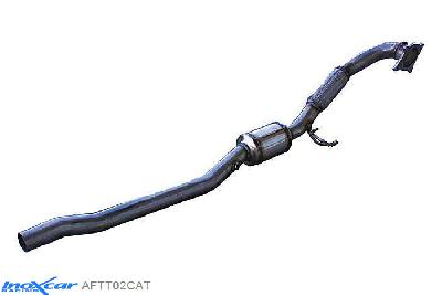 IX AFTT02CAT, Audi TT (8J) 2.0i TFSI S QUATTRO (275PK) 2008-2014, Inoxcar Catalyst replacement pipe with metal cat Stainless steel, Without E.E.C. homologation
