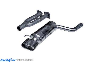 IX BME3608OB, BMW 3 serie (E36) 328i 24V (193PK) 1992-1999, Inoxcar Rear silencer 1XFlat Oval Stainless steel, Without E.E.C. homologation