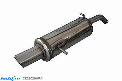 IX CIC20290RA, Citroen C2 (J) 1.4 / 1.4 VTR (75PK) 2003- Diameter 42mm, Inoxcar Rear silencer 1X90 RALLY Stainless steel, With E.E.C. homologation