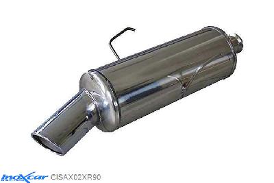 IX CISAX02XR90, Citroen Saxo 1.1 (60PK) 1996-, Inoxcar Rear silencer 1X90 X-RACE Stainless steel, With E.E.C. homologation