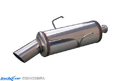 IX CISAX0390RA, Citroen Saxo 1.4 (75PK) 1996-, Inoxcar Rear silencer 1X90 RALLY Stainless steel, With E.E.C. homologation