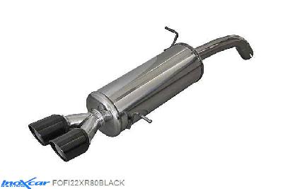 IX FOFI22XR80BLACK, Ford Fiesta VI (JA8) 1.6 ST (182PK) 2013- Diameter 54mm, Inoxcar Rear silencer 2X80mm X-RACE - BLACK EDITION Stainless steel, With E.E.C. homologation