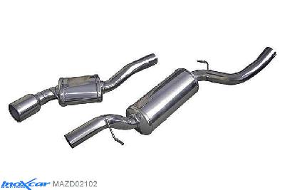 IX MAZD02102, Mazda 3 (BK) 2.3 TURBO 16V MPS (260PK) 2006-, Inoxcar Rear silencer 1X102mm Stainless steel, Without E.E.C. homologation