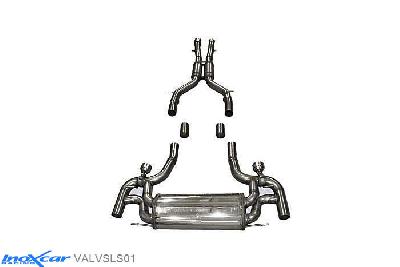 IX VALVSLS01, Mercedes AMG SLS (C197 / R197) C197 SLS AMG 6.3 V8, (571PK) 2010-, Inoxcar Central pipe with silencer + Rear silencer + Valves with ECU kit  + radiocomand Stainless steel, Without E.E.C. homologation