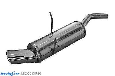 IX MICO01XR90, Mini Mini (R50/R53) 1.6 (90PK) 2001-2006, (Type R50), Inoxcar Rear silencer 1X90 X-RACE Stainless steel, With E.E.C. homologation