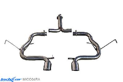 IX MICO04RA, Mini Mini (R50/R53) 1.6 S (170PK) 2001-2006 Diameter 57mm, (Type R53), Inoxcar NO Rear silencer CEN 2X80mm RACING Stainless steel, Without E.E.C. homologation