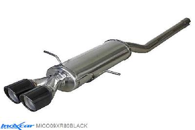 IX MICO09XR80BLACK, Mini Mini (R56) 1.6 J.COOPER WORKS (211PK) 2009-2012, (Type R56), Inoxcar Rear silencer CEN 2X80mm X-RACE BLACK EDITION Stainless steel, With E.E.C. homologation
